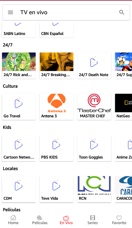 Navegacion contenido app